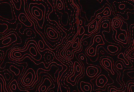 Seamless pattern with red lines on black background. Vector illustration.