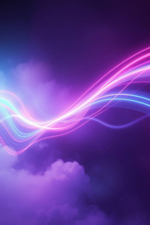 abstract background with a glowing wavy line and space for text