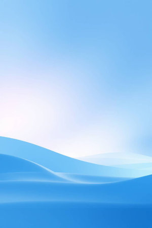 Blue abstract background with soft waves and blue sky. 3d renderingの写真素材