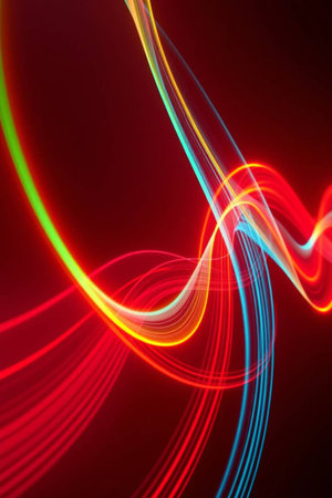 Abstract background with a glowing abstract waves, design with copyspace