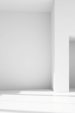 Abstract white interior with empty wall. Mock up, 3D Renderingの写真素材