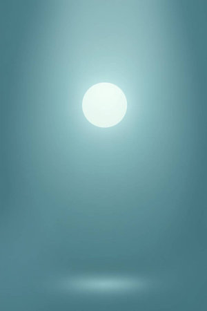Blue abstract background with a glowing full moon. 3d rendering, 3d illustration.