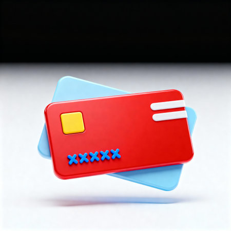 Credit card icon on a white background. 3d render illustration.の素材