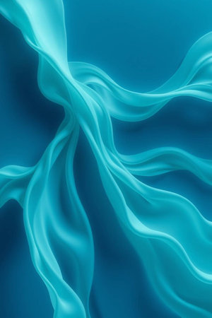 abstract blue background with smooth wavy silk or satin textureの素材