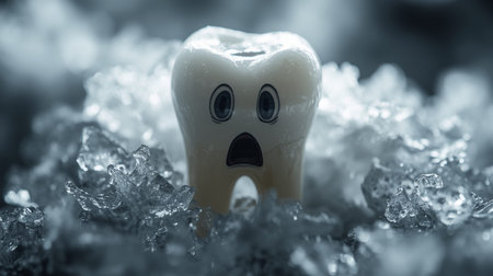 Tooth decay. Dental problem. Dentistry and orthodontics concept.の素材