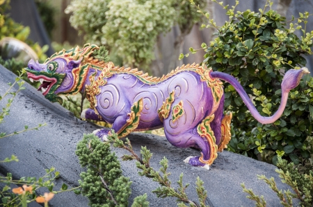 Thai Mysterious Forest of Creature statues at Phra Men Groundの写真素材