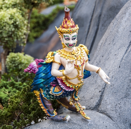 Thai Mysterious Forest of Creature statues at Phra Men Groundの写真素材