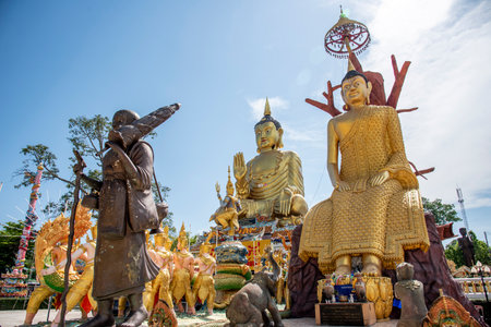 Wat Maniwong is the most famous landmark in Nakorn Nayok, Thailandの写真素材