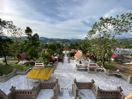 Wat Phuttha Thiwat Temple is the most famous landmark in Betong, Yala, Thailandの写真素材