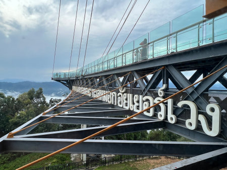 Skywalk Aiyerweng is the most famous landmark in Betong, Yala, Thailandの写真素材