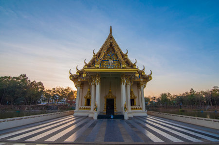 Wat Sa Prasansuk Temple (Wat Ban Na Muang) is the most famous landmark in Ubon Ratchathani, Thailandの写真素材