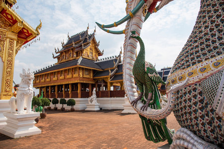 Wat Den Salee Sri Muang Gan or Ban Den temple is the most famous landmark in Chiang Mai, Thailandの写真素材