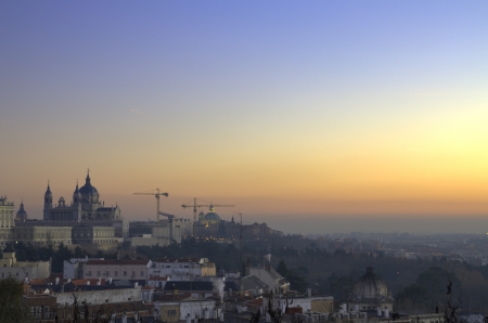 MAdrid Skyline at dusk の写真素材