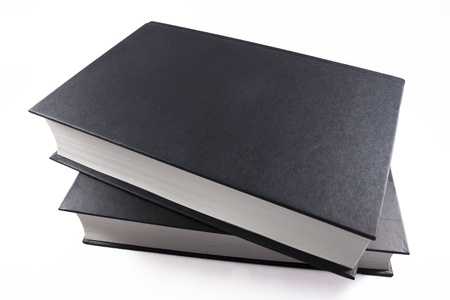 Pile of black booksの写真素材