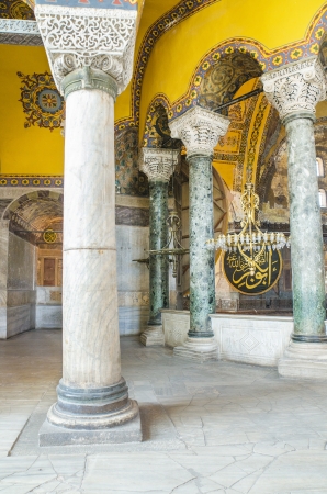 ISTANBUL - AGOUST 20: Interior of Hagia Sofia on Agoust 20, 2013 in Istanbul, Turkey. Hagia Sophia is a former Greek Orthodox patriarchal basilica, later an imperial mosque, and now a museum in Istanbul, Turkeyのeditorial素材
