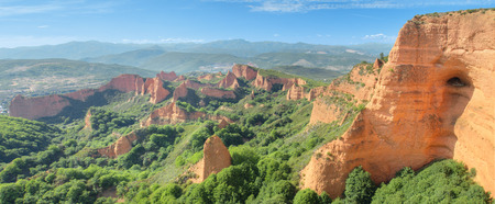 Wonderful panorama landscape of Las Medulas, ancient roman mines in Leon, Spain.の写真素材