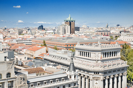 Madrid cityscape scenic view, Madrid, Spain.の写真素材