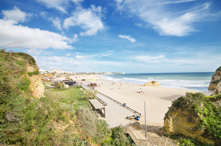 Scenic view of Portimao beach in Algarve, Portugalの写真素材