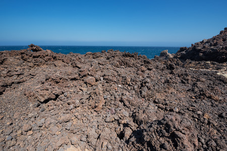 Malpais de Guimar, badlands volcanic landscape in Tenerife, Canary island, Spain.の写真素材
