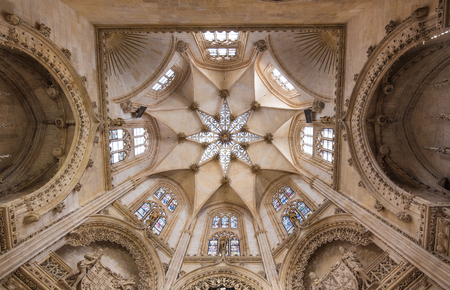 BURGOS, SPAIN - SEPTEMBER 4: Interior of Famous Landmark gothic cathedral on a sunny day on September 4, 2016 in Burgos, Spain.のeditorial素材