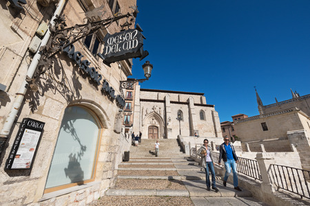 BURGOS, SPAIN - SEPTEMBER 4: Tourist visiting Burgos medieval city on September 4, 2016 in Burgos, Castilla y Leon , Spain.のeditorial素材