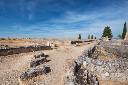 Ruins of the ancient roman colony Clunia Sulpicia, in Burgos, Spain.の写真素材