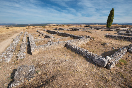 Ruins of the ancient roman colony Clunia Sulpicia, in Burgos, Spain.の写真素材