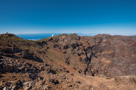 Astronomical observatory in Roque de los muchachos, highest peak of la Palma island, Canary island, Spain.のeditorial素材