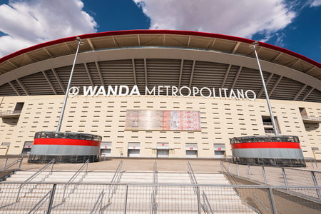 Madrid, Spain - July 15, 2018 - Wanda Metropolitano stadium in Madrid, Spain. Wanda Metropolitano is the new stadium of Atletico de Madrid, Spanish football club.のeditorial素材