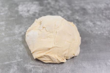 Dough in metal surface. Bakery productの写真素材