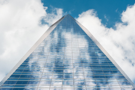 Madrid, Spain - July 15, 2018: Detail of Cuatro Torres Skyscrapers in Madrid, Spain.のeditorial素材