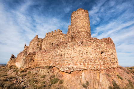 Ruins of Almonacid castle in Toledo, Spain.の写真素材