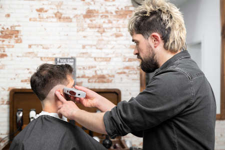 Work at the barber shopの写真素材