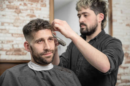 Work at the barber shopの写真素材
