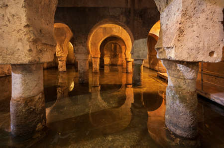 Caceres, Spain - March 4, 2022: Arab cistern in Caceres, Extremadura, built during the Medieval Muslims Rule in Spain.のeditorial素材
