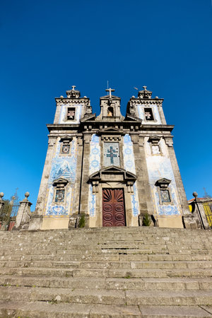 Saint Ildefonso church facade at Porto, Portugalの写真素材