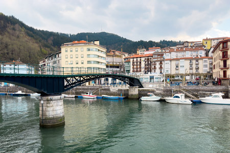 Beautiful old town Ondarroa in Basque country, Spain.の写真素材
