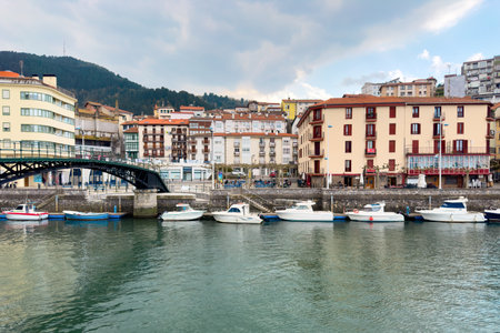 Beautiful old town Ondarroa in Basque country, Spain.の写真素材