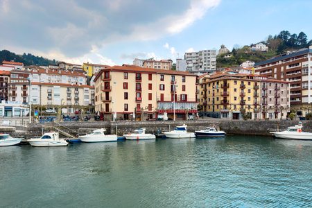 Beautiful old town Ondarroa in Basque country, Spain.の写真素材