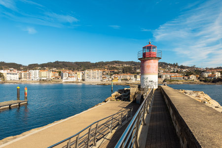 Panoramic view of Sanxenxo in summer, famous touristic destination in Galicia, Spain.の写真素材