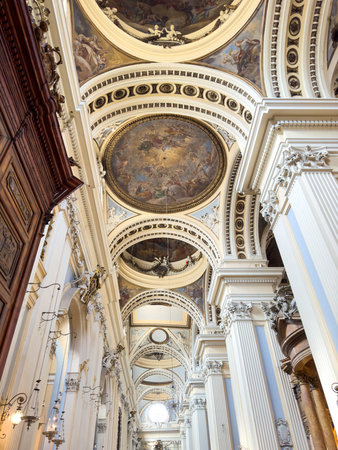 Zaragoza, Spain - March 30, 2023:: Interior of Cathedral Basilica of Our Lady of the Pillar, Zaragoza, Spainのeditorial素材