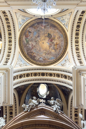 Zaragoza, Spain - March 30, 2023:: Interior of Cathedral Basilica of Our Lady of the Pillar, Zaragoza, Spainのeditorial素材