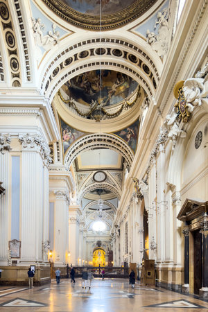Zaragoza, Spain - March 30, 2023:: Interior of Cathedral Basilica of Our Lady of the Pillar, Zaragoza, Spainのeditorial素材