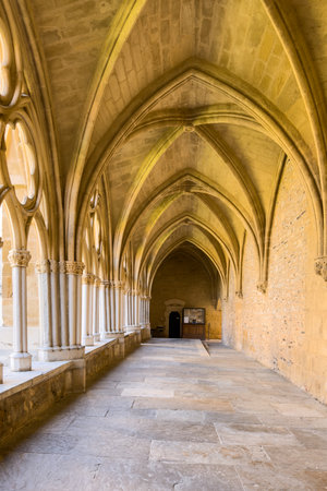 Bayonne, France - April 19, 2023: Cloister of Santa Maria Cathedral, Bayonne, France