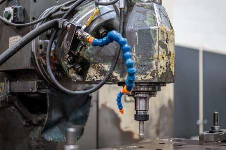 Close up of CNC machine at workの写真素材