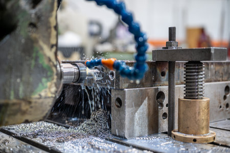 Close up of CNC machine at workの写真素材