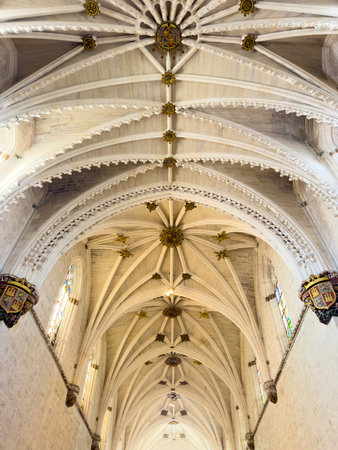 Burgos, Spain - March 13, 2023: Interior of Gothic monastery Cartuja de Miraflores in Burgos, Castilla y Leon, Spain.のeditorial素材