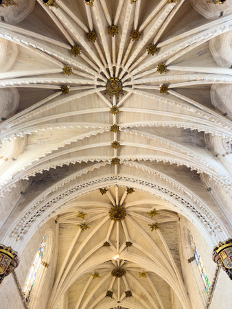 Burgos, Spain - March 13, 2023: Interior of Gothic monastery Cartuja de Miraflores in Burgos, Castilla y Leon, Spain.のeditorial素材
