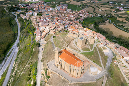 Aerial view of San Vicente de la Sonsierra, famous touristic destination in La Rioja, Spain.の写真素材
