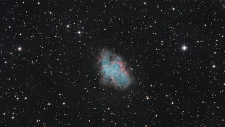 The Crab Nebula M1 is a supernova remnant in the constellation of Taurus.